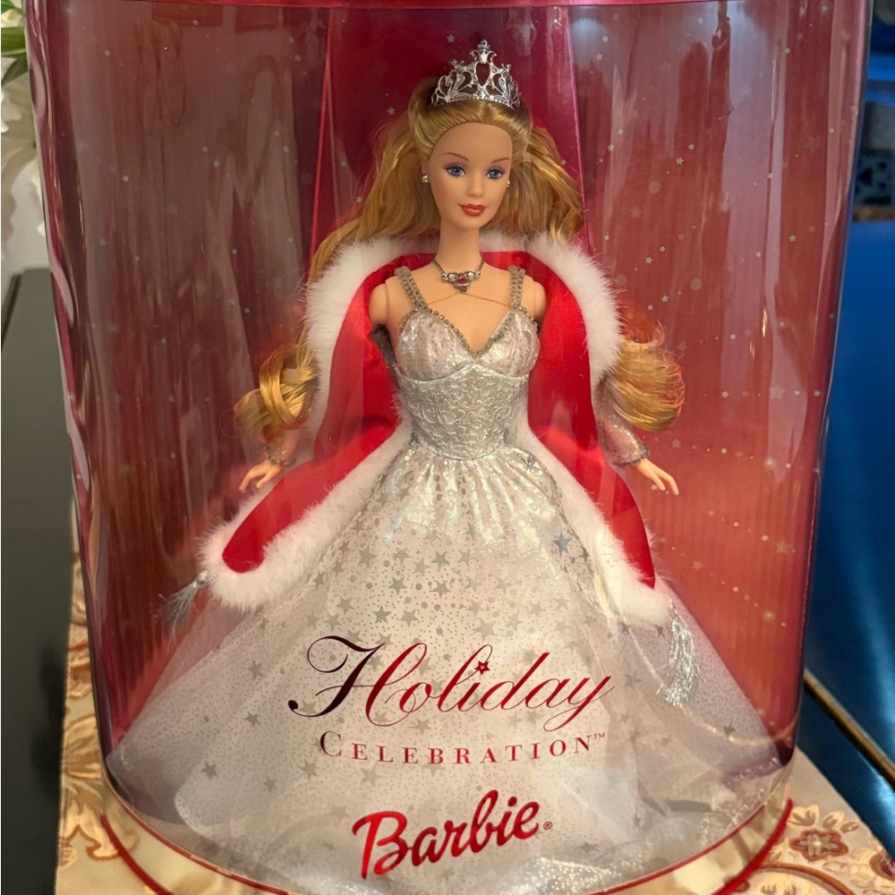 Barbie 2001 Holiday Celebration Doll - Silver and Red